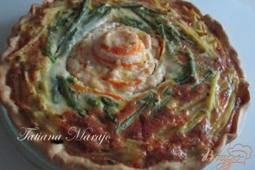 фото рецепта Пирог с курятиной и стручковой фасолью