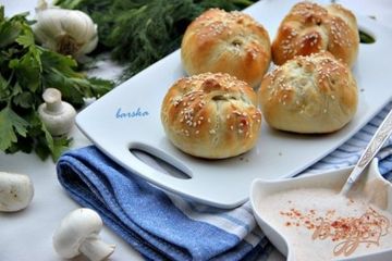 фото рецепта Булочки - манты с соусом
