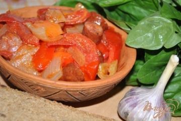 фото рецепта Лечо с колбасками по-венгерски