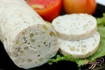 фото рецепта Домашняя вареная куриная колбаса