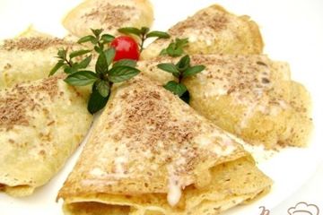 фото рецепта Блины Завертушки со сгущённым молоком и шоколадом