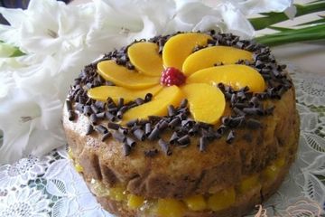 фото рецепта Греческий торт с персиками