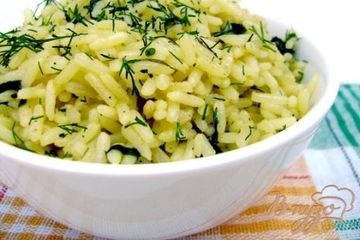 фото рецепта Золотистый рис со шпинатом и куркумой
