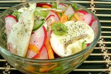 фото рецепта Овощной салат со свежими шампиньонами