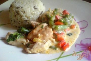 фото рецепта Ароматное куриное филе с чесноком и кинзой