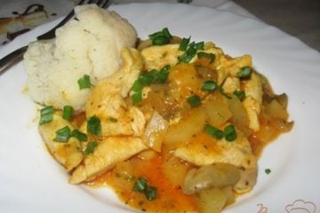 фото рецепта Филе куриной грудки с  ананасами и грибами.