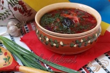 фото рецепта Постный борщ с черносливом