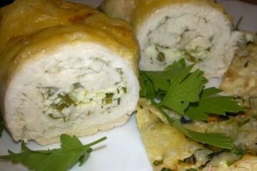 фото рецепта Куриные рулеты с сырной начинкой
