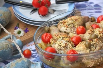 фото рецепта Жаркое из курицы с лимоном и брынзой