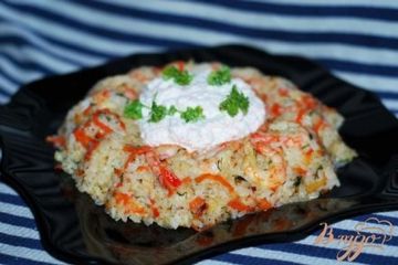 фото рецепта Рисовое кольцо с креветками
