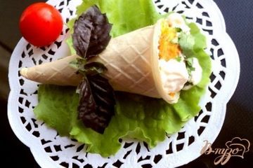 фото рецепта Рожки с куриным паштетом