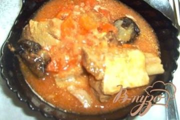 фото рецепта Телячьи ребрышки с соусом и черносливом