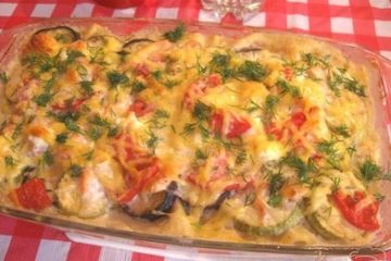 фото рецепта Лазанья с семгой и овощами.