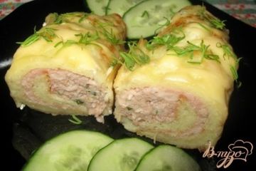 фото рецепта Драники, запеченные с мясным фаршем Дровишки