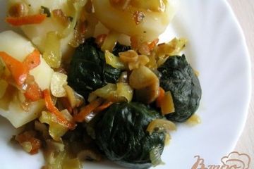 фото рецепта Шпинат с овощами в соусе терияки