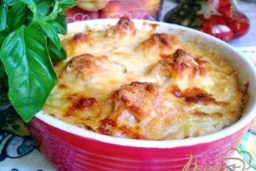 фото рецепта Суфле из кабачка с куриными фрикадельками