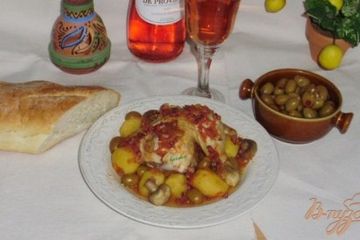 фото рецепта Курица с оливками по-корсикански Poulet aux olives