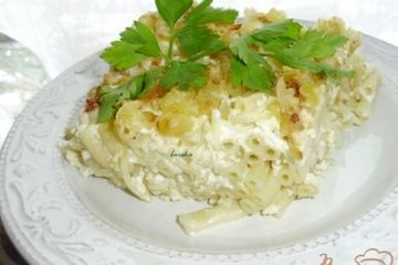 фото рецепта Запеканка из макарон и брынзы