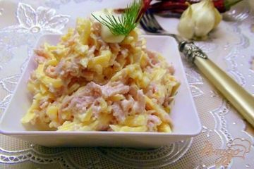 фото рецепта Сырный салат с ветчиной.