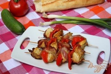 фото рецепта Куриные шашлычки Пёстрая лента