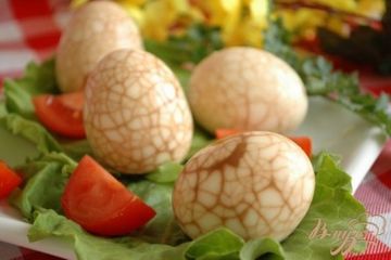 фото рецепта Чайные (мраморные) яйца