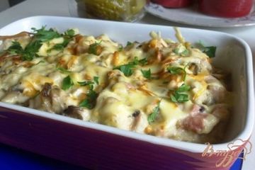 фото рецепта Жульен с курицей и грибами