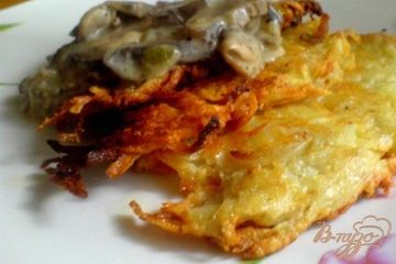 фото рецепта Хрустящие драники с шампиньонами