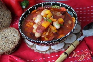 фото рецепта Острый фасолевый суп с  Chorizo