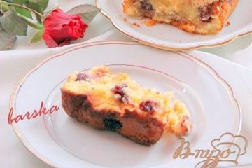 фото рецепта Кококсово-лимонный кекс с коньячной вишней