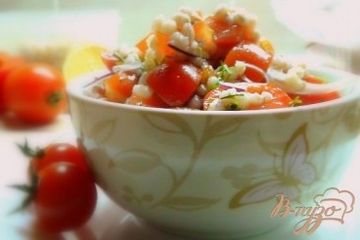 фото рецепта Салат с перловкой и помидорами.