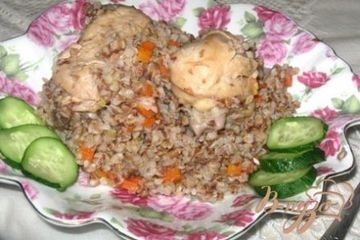 фото рецепта Гречка с курицей Два в одном