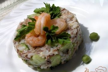 фото рецепта Суши-салат с креветками и тунцом