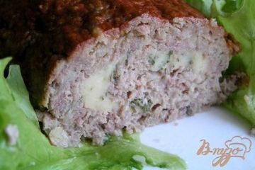 фото рецепта Мясной рулет с сыром и зеленью