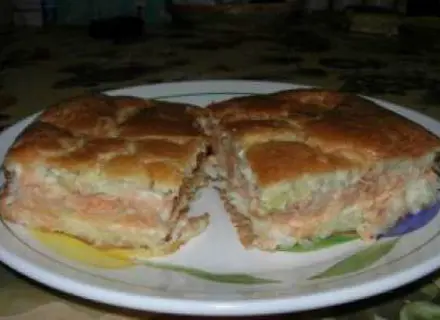 Пирог с лососевыми брюшками
