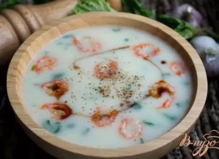 Сырный суп с креветками