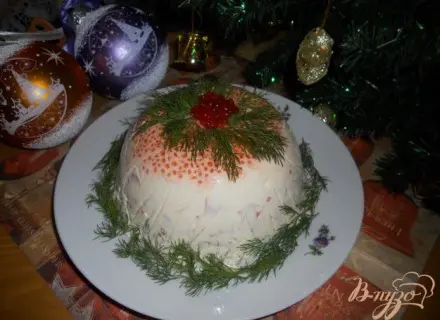 Салат-торт с икоркой