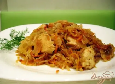 Капуста квашеная, тушёная